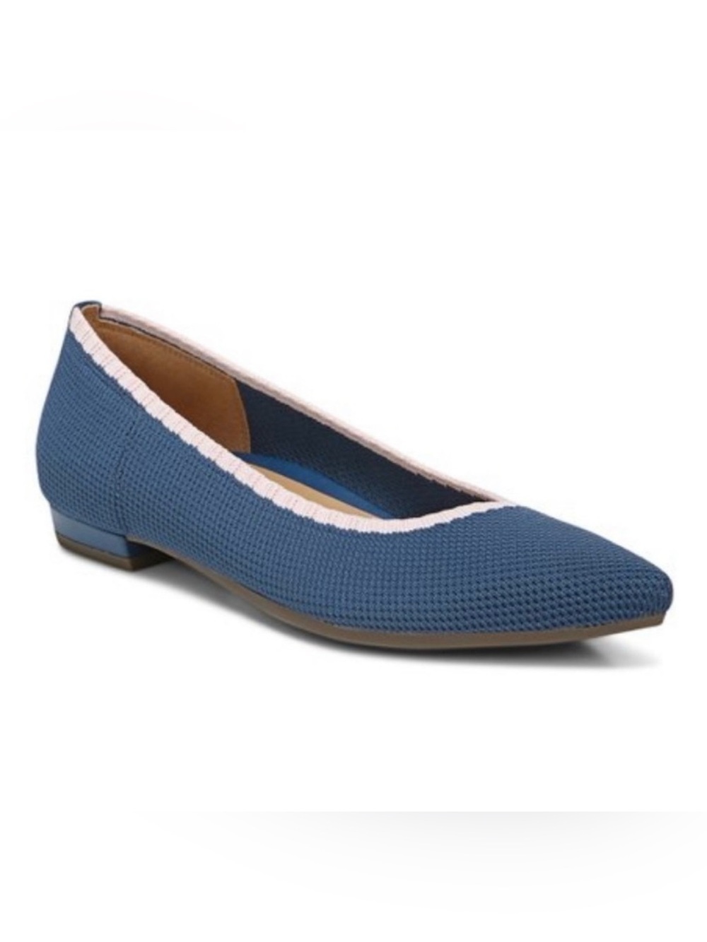 Vionic Dahlia blue and pink knit pointed toe ballet flats NWOB size 8.5